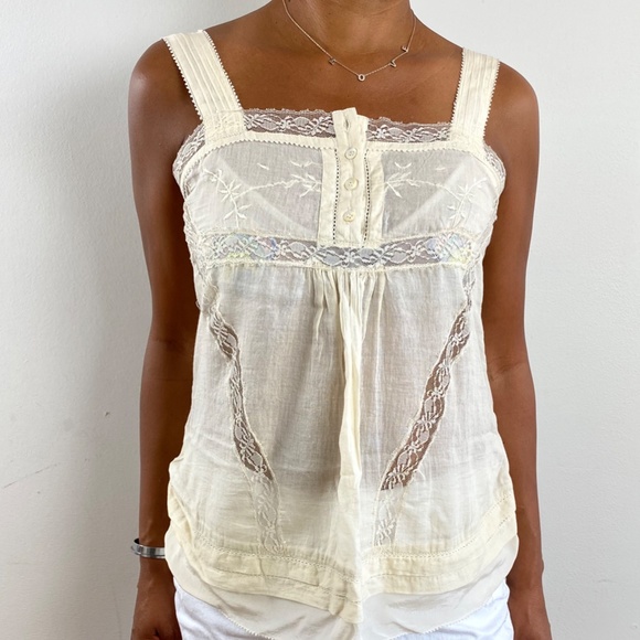 STEPHANIE VAILLE PARIS DELICATE BUTTON-UP CAMISOLE SZ S - Picture 2 of 12